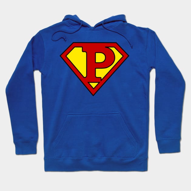 Superhero Symbol Letter P Hoodie by NextLevelDesignz